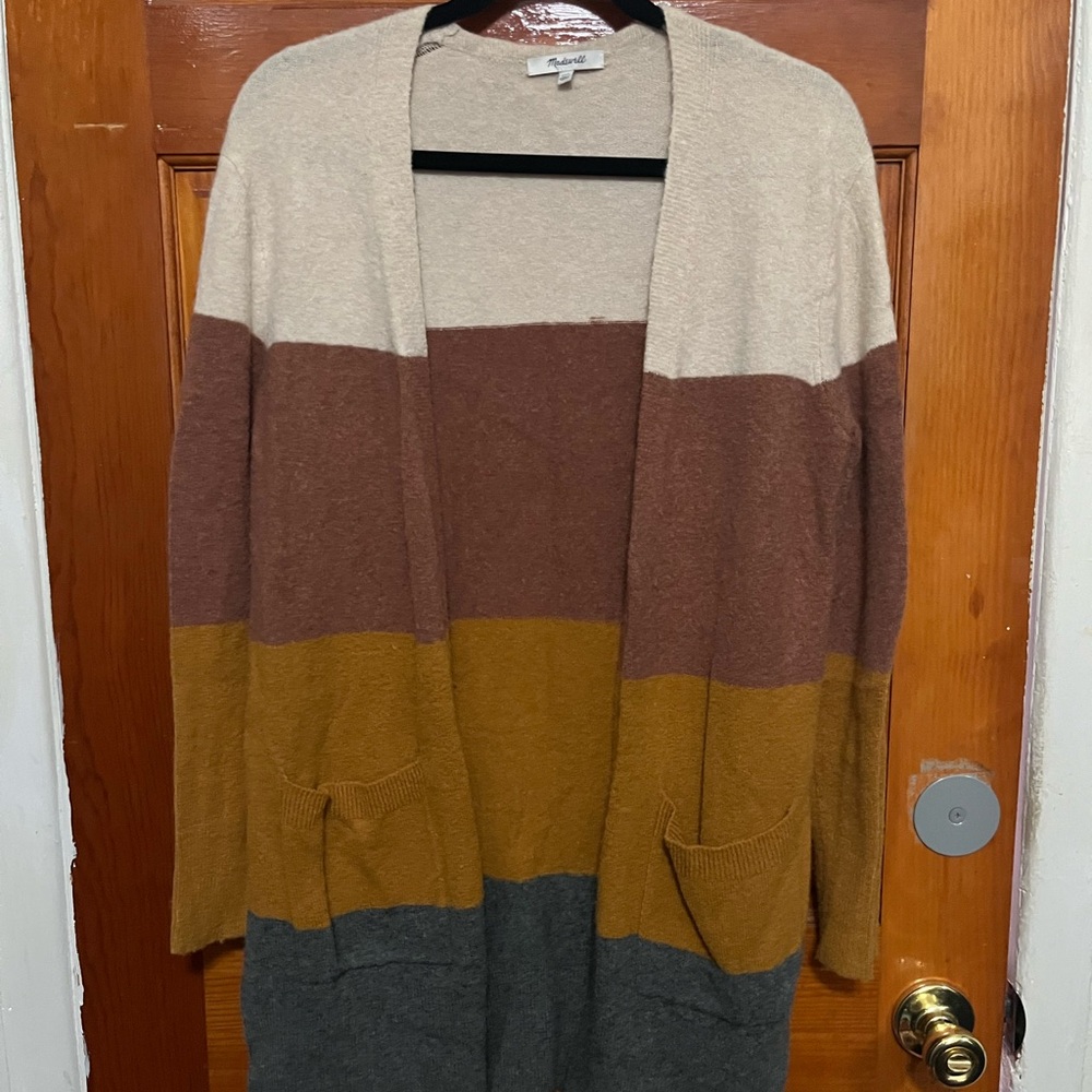 Madewell Cream and Black Knit Sweater